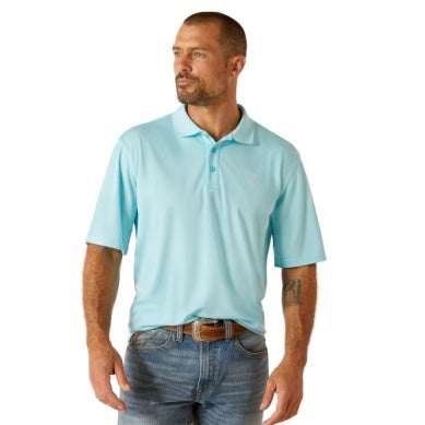 Ariat Mens Tek Short Sleeve Polo - Aqua