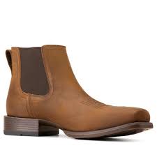ARIAT MENS BOOKER ULTRA SQUARE TOE OILY DISTRESSED TAN