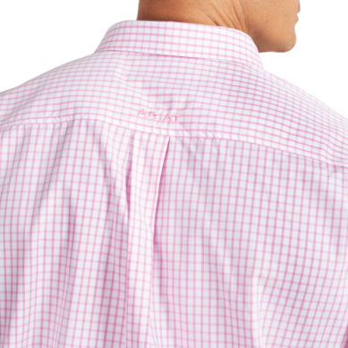 Ariat Mens Pro Series Cliff Long Sleeve Pink Check Shirt