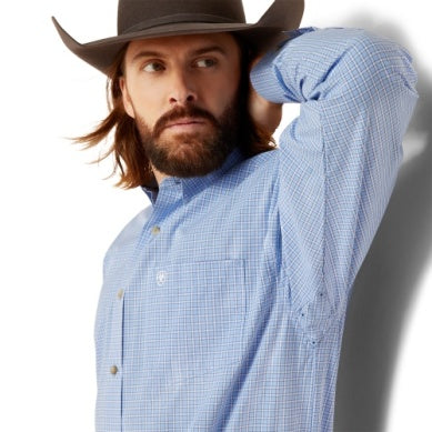 Ariat Mens Pro Series Mekhi Classic Long Sleeve Shirt Blue