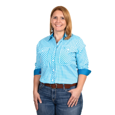 Just Country Abbey Full Button Print Blue Jewel Check Workshirt