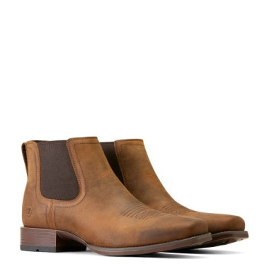 ARIAT MENS BOOKER ULTRA SQUARE TOE OILY DISTRESSED TAN