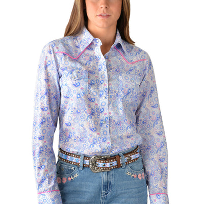 PURE WESTERN WMNS WILLOW PRINT LS SHIRT