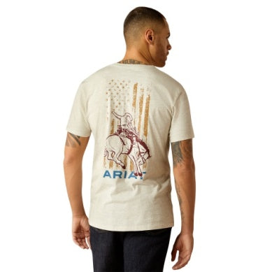 Ariat Mens Rodeo Proud Short Sleeve Tee Oatmeal Heather