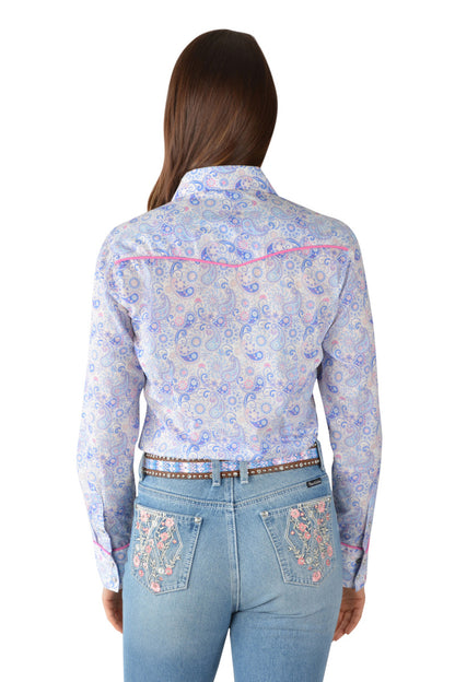 PURE WESTERN WMNS WILLOW PRINT LS SHIRT