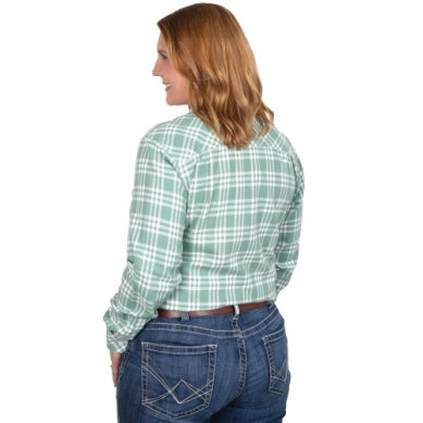 Just Country Womens Brooke Work Shirt Flannel Plaid Jade