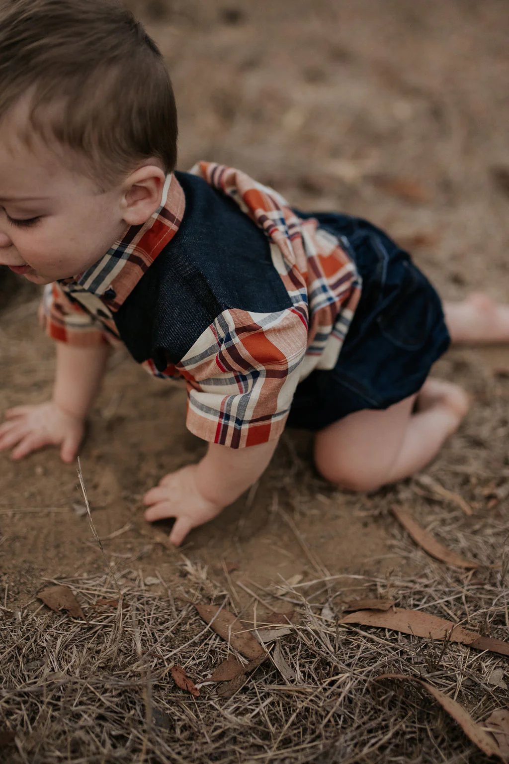 Little Windmill Clothing Co. Lance Vintage Western Short Sleeve Romper/Shirt