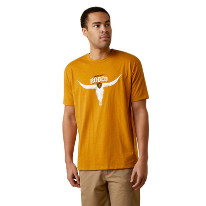ARIAT MENS RODEO SKULL SS TEE BUCKHORN HEATHER