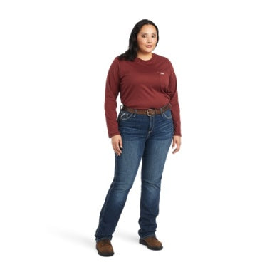 ARIAT Women's Rebar Work Flex Perfect Rise Riveter Boot Cut Jean - Stretch Denim