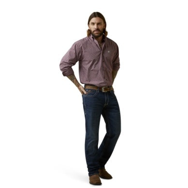 Ariat Mens Abel Classic Long Sleeve Shirt Maroon