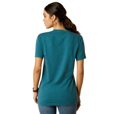 Ariat Womens Sketch Pad Short Sleeve Tee Deep Sea Heather