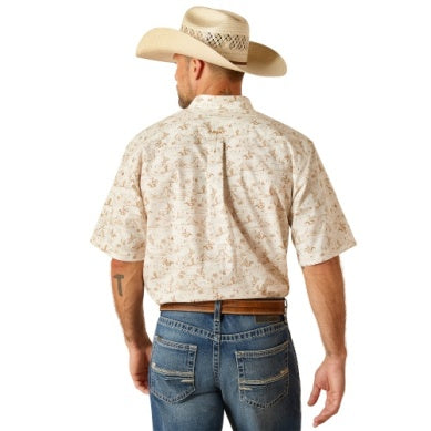 Ariat Mens Edison Short Sleeve Shirt Tan