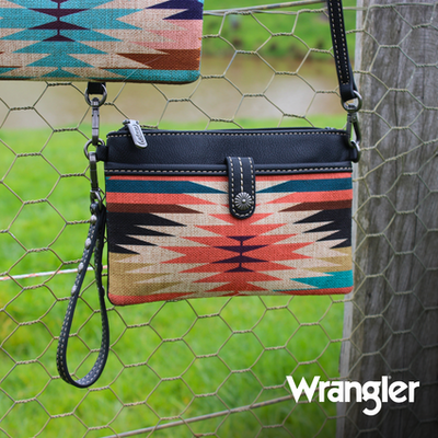 Wrangler Aztec Clutch Bag - Black/Multi