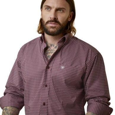 Ariat Mens Abel Classic Long Sleeve Shirt Maroon