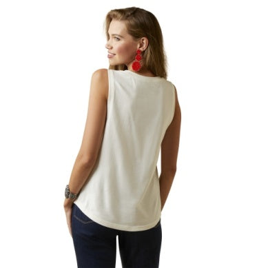 Ariat Ladies Retro Slvls Tank Egret