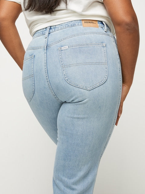 LEE WMNS HI MOM JEAN BLUE SANDS
