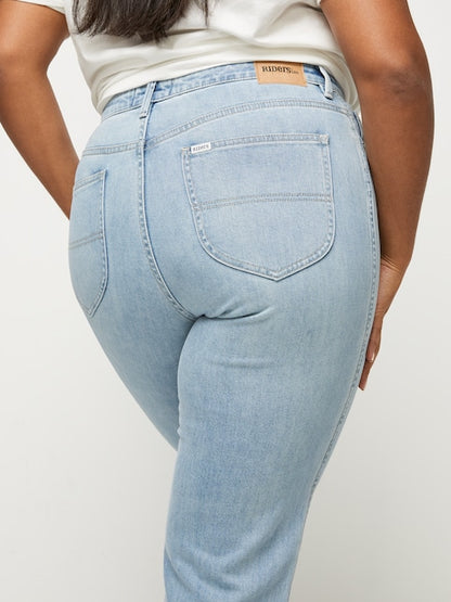 LEE WMNS HI MOM JEAN BLUE SANDS