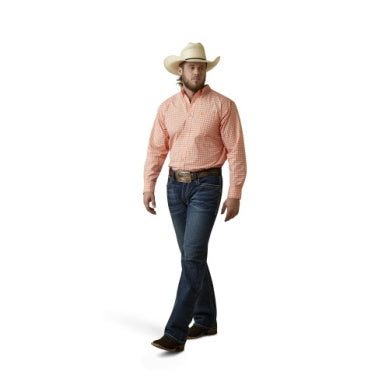 Ariat Mens Pro Series Matias Classic Long Sleeve Shirt Orange