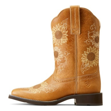 Ariat Ladies Blossom Sanded Tan Square Toe Boot