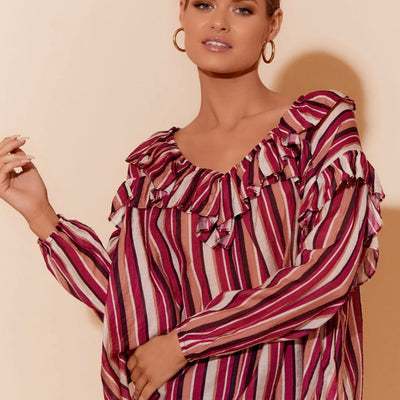 ADORNE NATALIE STRIPE TOP