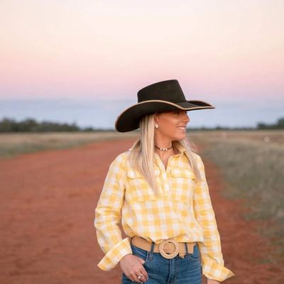 Black Colt Clothing Yellow Check Work Shirt