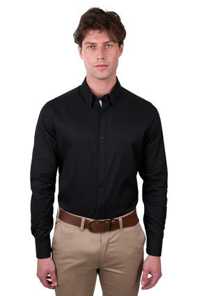 Thomas Cook Mens Callum Tailored Long Sleeve Shirt - Black