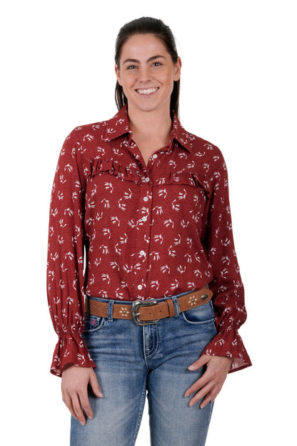 PURE WESTERN WMNS NYLAH LS SHIRT