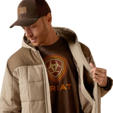 Ariat Mens Crius Hooded Insulated Jacket Major Brown/ Brindle