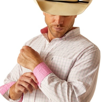 Ariat Mens Wrinkle Free Ozzy Fitted Long Sleeve Shirt - Light Lilac