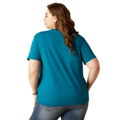 Ariat Womens Heartland Short Sleeve Tee Deep Lagoon