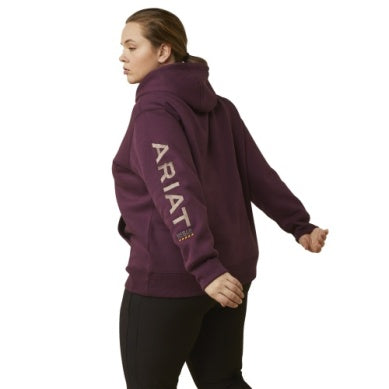 Ariat Womens Rebar Graphic Hood Potent Purple / Peppercorn