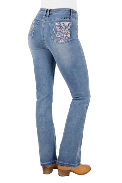 PURE WESTERN WMNS FLORA HI RISE B/CUT JEAN 32' LEG