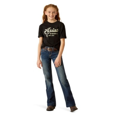 Ariat Girls Established Boot Co Short Sleeve Tee Black