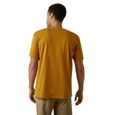 ARIAT MENS RODEO SKULL SS TEE BUCKHORN HEATHER