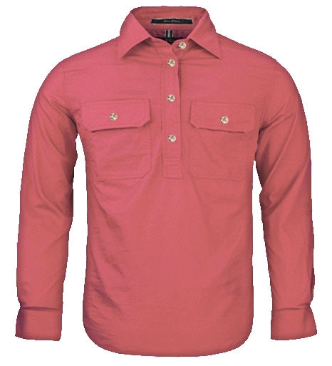 PILBARA KIDS 1/2 BUTTON L/S SHIRT