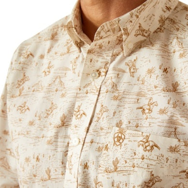Ariat Mens Edison Short Sleeve Shirt Tan