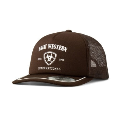 Ariat Mens Western International Foam Front Mesh Brown Snap Back