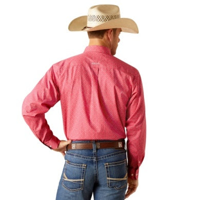 Ariat Mens Wrinkle Free Brennan Long Sleeve Shirt Pink