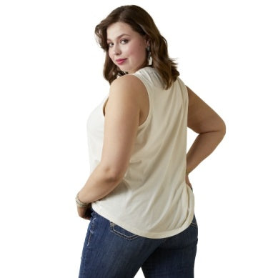 Ariat Ladies Retro Slvls Tank Egret