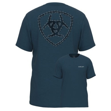 Ariat Mens Western Wire T-shirt Steel Blue