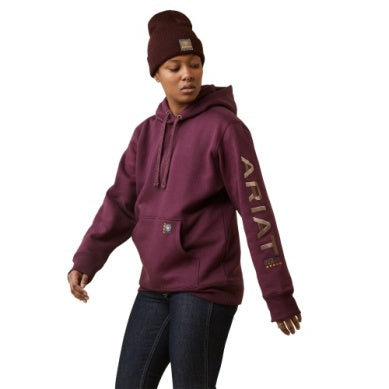 Ariat Womens Rebar Graphic Hood Potent Purple / Peppercorn