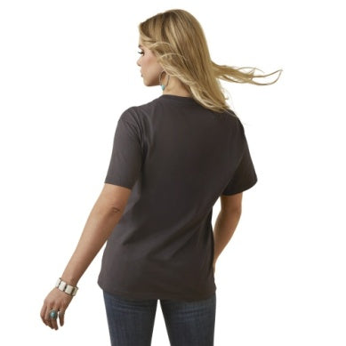 Ariat Womens Patina Steer Short Sleeve Tee Washed Black