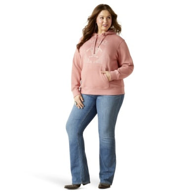 Ariat Womens Real Fading Lines Hood Dusty Rose
