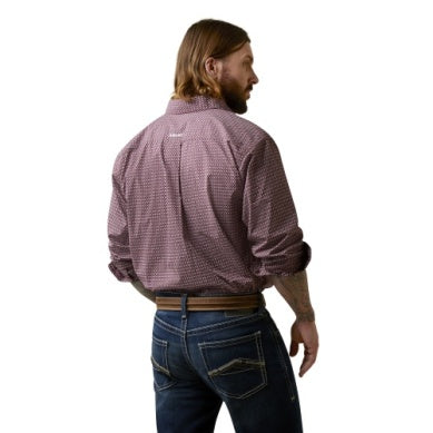 Ariat Mens Abel Classic Long Sleeve Shirt Maroon