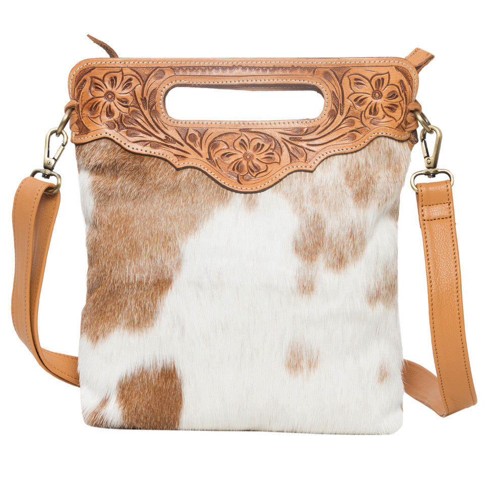 The Design Edge AB-04 Tooling Leather Sling Cowhide Bag Cali