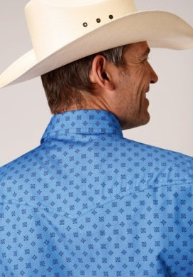 ROPER MENS AMARILLO L/S SHIRT BLUE