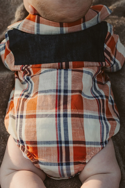 Little Windmill Clothing Co. Lance Vintage Western Short Sleeve Romper/Shirt