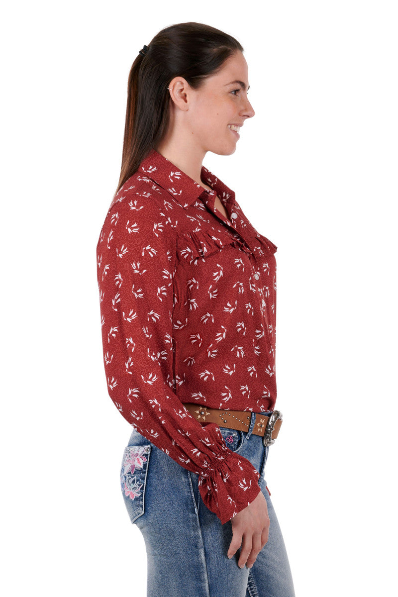 PURE WESTERN WMNS NYLAH LS SHIRT