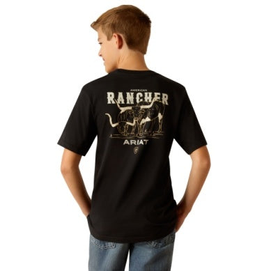 Ariat Boys American Rancher Short Sleeve Tee Black