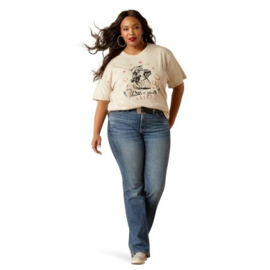 Ariat Womens Thrills & Spills Short Sleeve Tee Oatmeal Heather